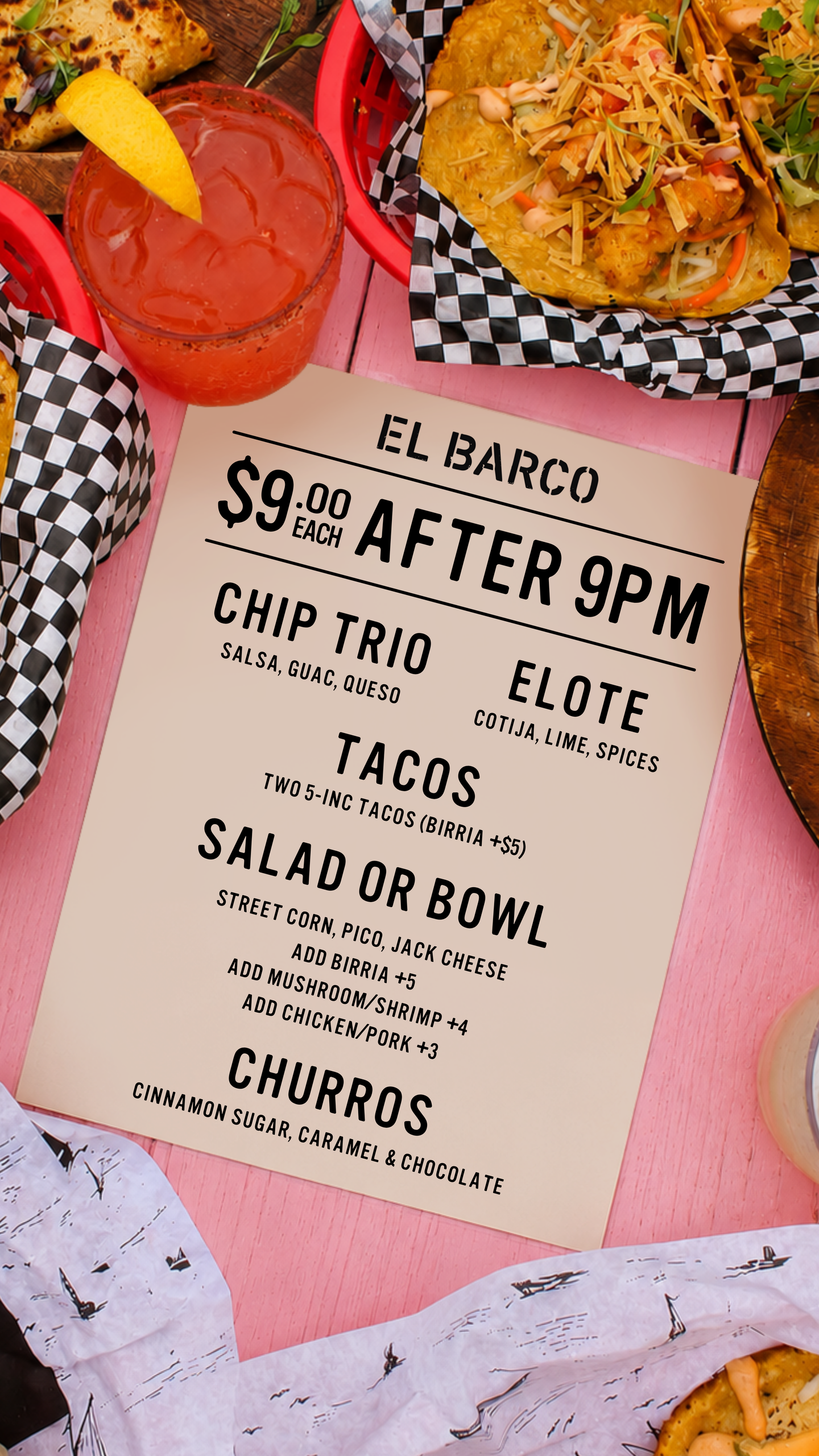 $9 After 9 in Back Bay: Late‑Night Eats at El Barco, 50 Dalton Street